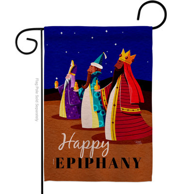 Drapeau de jardin en polyester 3 x 18,5 pouces Celebrate Epiphany