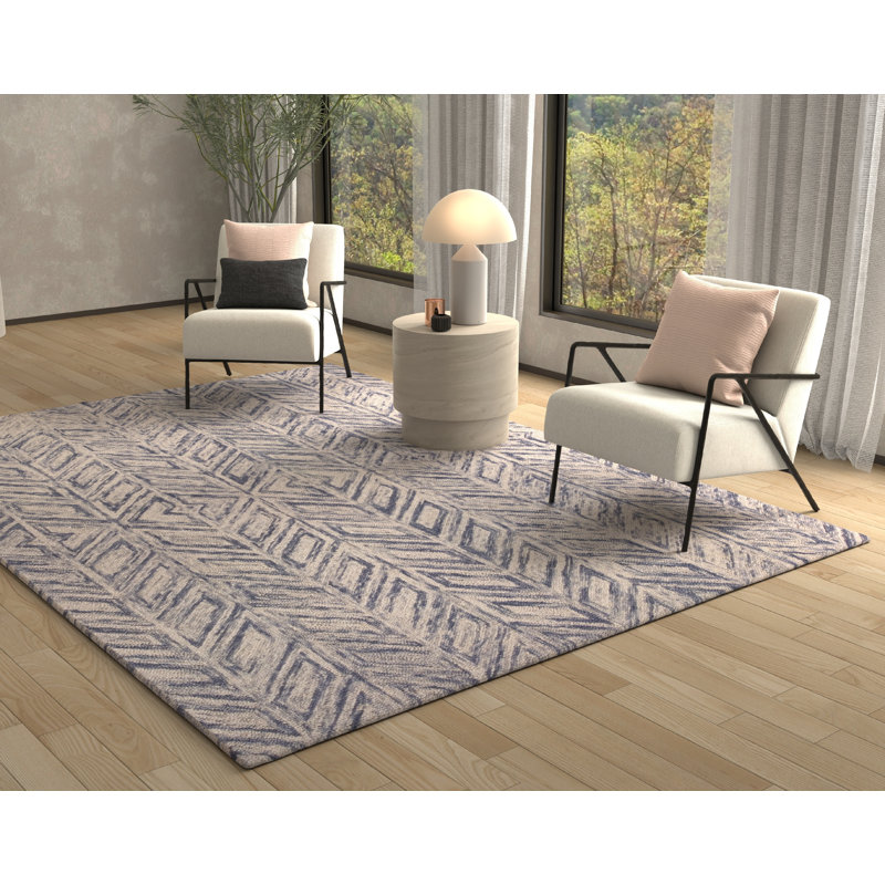 Gramercy Blue Wool Hand Tufted Area Rug, Rectangle 8' x 10'