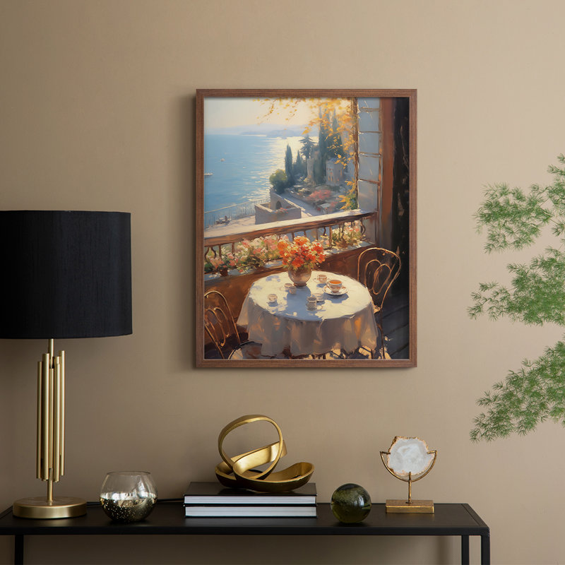 Reproduction encadrée FLORAL Series DCCLVII - bois massif, H 21 po x l 17 po