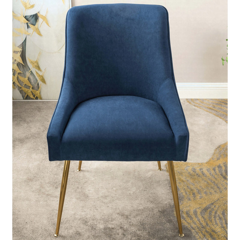 Chaise de salle à manger en velours, Bleu aqua