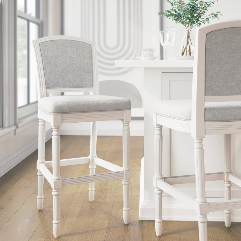 Tabouret de bar Charleston avec siège et dossier rembourrés