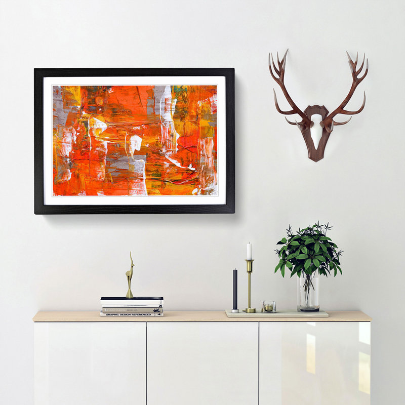 Abstract Art Painting Vol.252 by S.Johnson - Picture Frame Painting Print, Black Framed, 36cm H x 48cm W x 2cm D