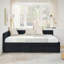 Canapé-lit et lit de jour capitonné en velours capitonné 3 en 1 - 2 tiroirs de rangement, dossier / accoudoirs ergonomiques, capacité de 300 lb pour le salon / la chambre / le bureau-203789905