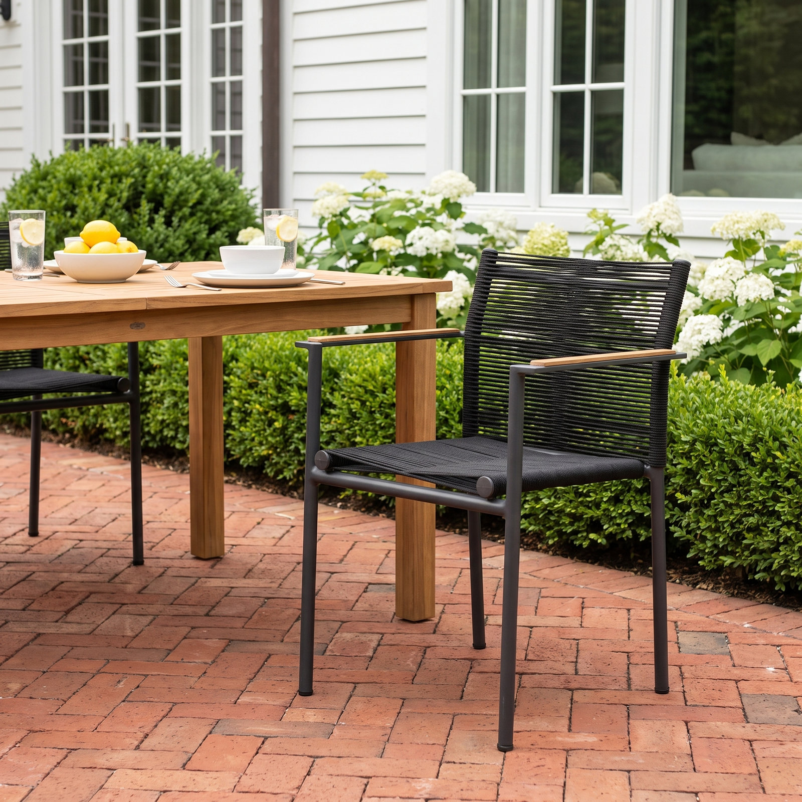 Raleigh Stackable Patio Armchair, Black