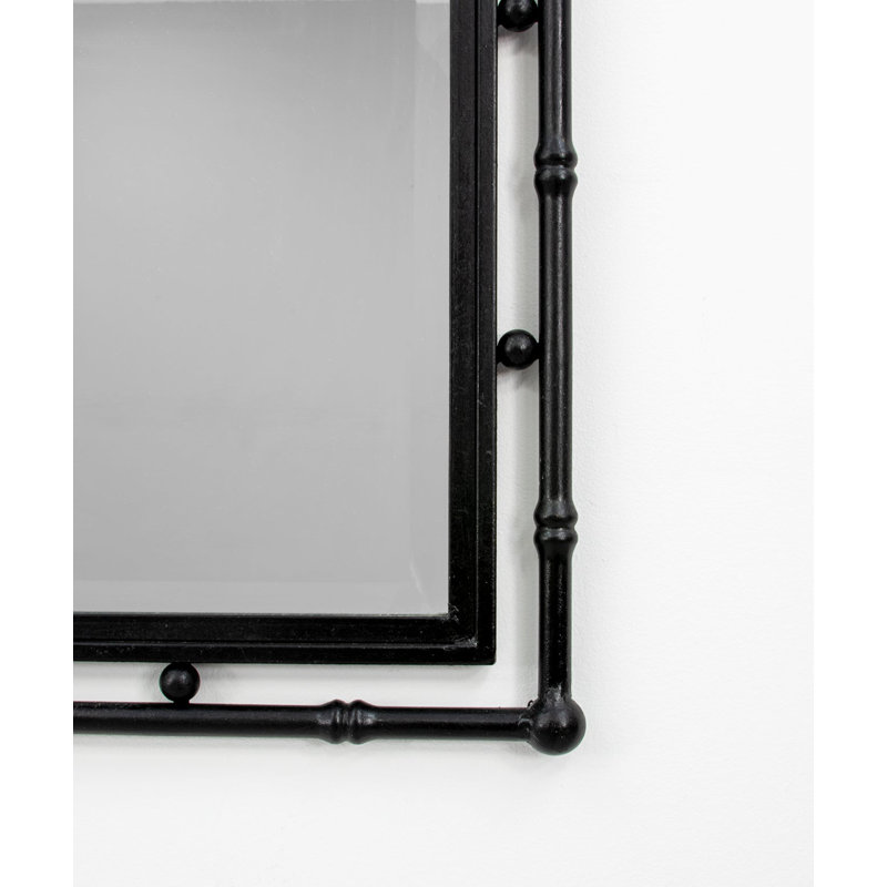 Jamison Flat Metal Wall Mirror, Black