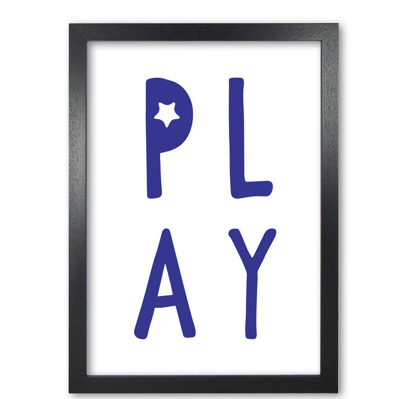 Play 1 Piece Single Picture Frame Wall Art, 60 cm H x 42 cm W x 5 cm D, Black Grain Frame