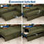 Canapé-lit modulaire en velours côtelé avec lit escamotable et rangement Corduroy, vert-931871729