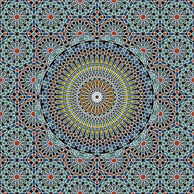 Razil Moorish Pattern - Wrapped Canvas Print