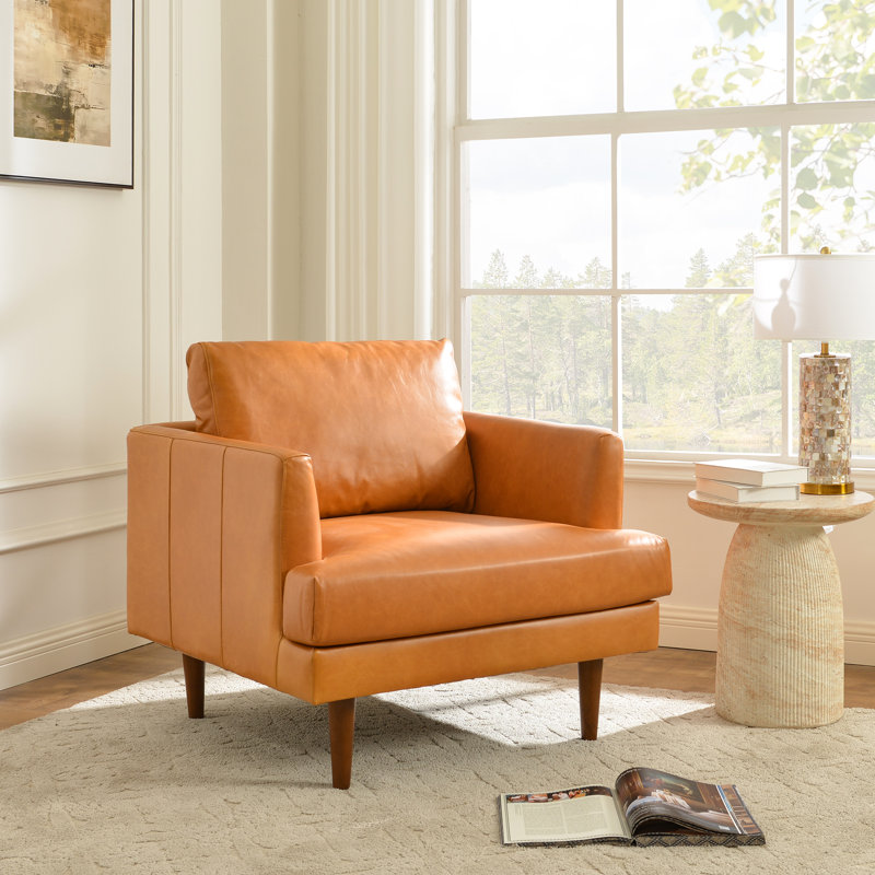 Miller 32" W Genuine Leather Armchair