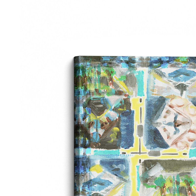 «Blue Veil I» par Melissa Wang, reproduction d'art sur toile, H 36 po x l 36 po