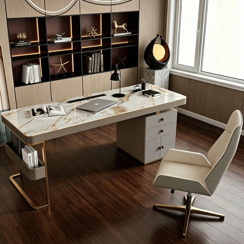 Bureau italien de luxe moderne italien, H 29,53 po x l 78,74 po x P 27,56 po