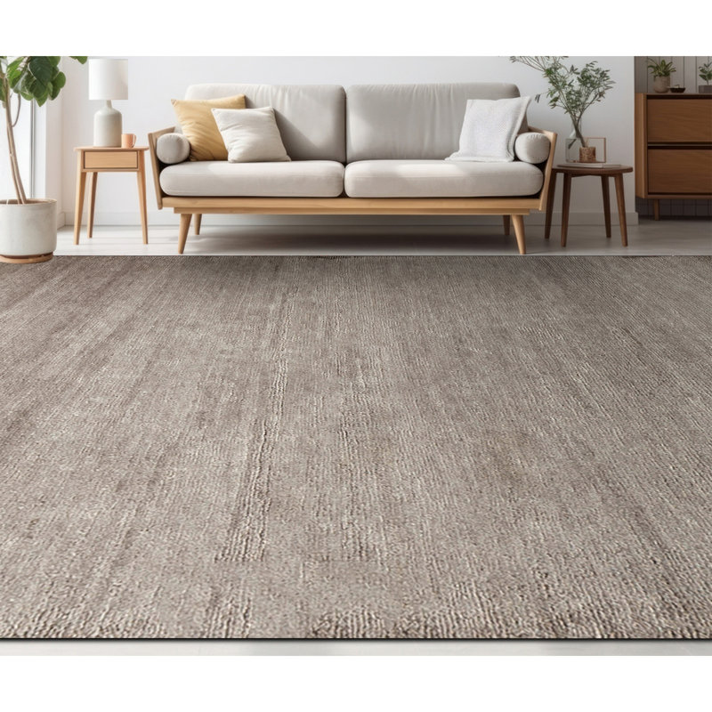 Embossed Gabbeh Wool Area Rug in Gray