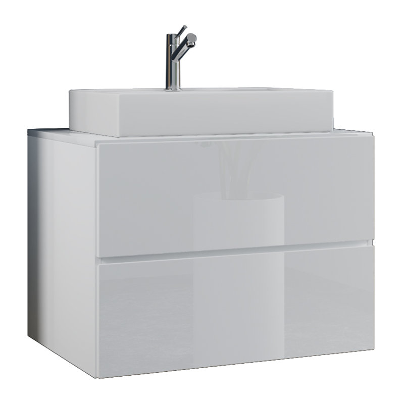 Anaejah Bathroom Vanity with Basin, White