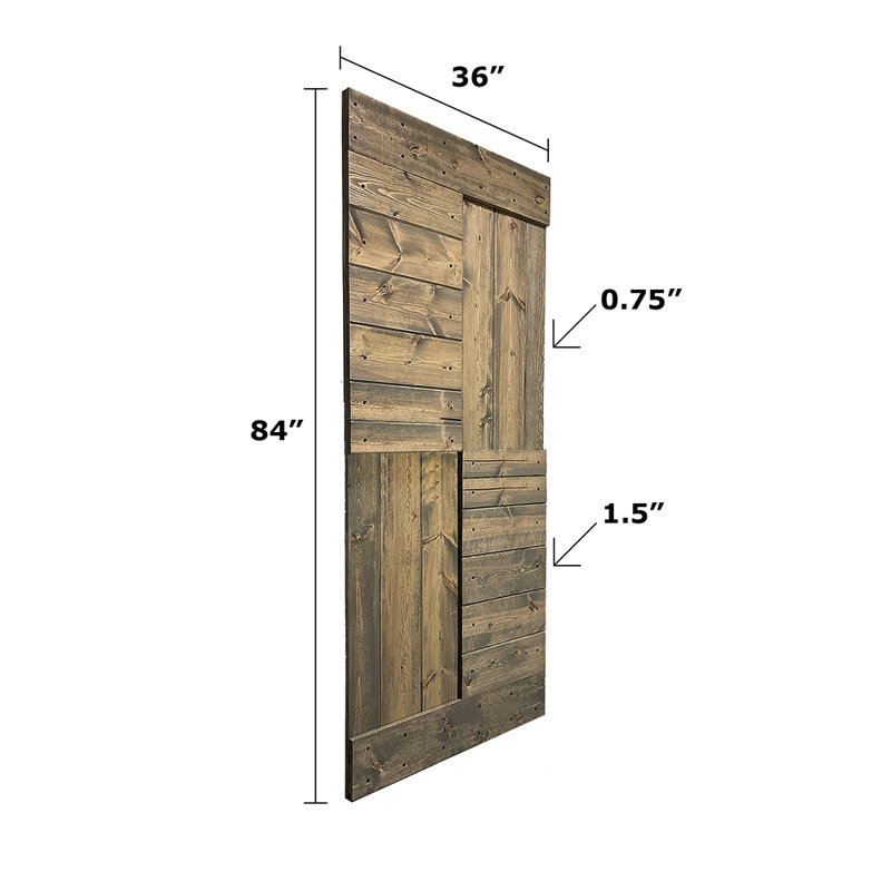 Porte de grange coulissante double en bois massif avec trousse de quincaillerie brevetée S Series - assemblage requis