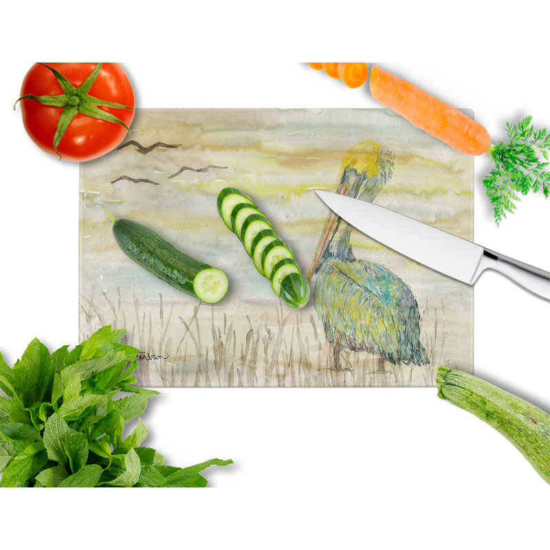 Caroline's Treasures Glass Pelican Cutting Board