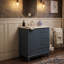 Meuble-lavabo simple autoportant 24 po avec lavabo en céramique, armoire de rangement avec 3 tiroirs et porte-760764131-745314057