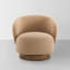 Chaises demi-tonneau pivotantes modernes avec base en bois-542708891