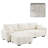 Modern L-Shaped Boucle Fabric Upholstered Sectional Sofa with Plastic Legs-61765305