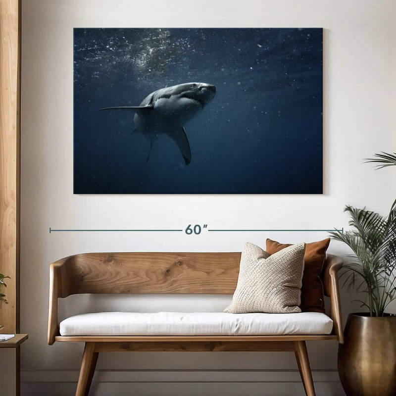 Brampt Great White Shark, 34" H x 51" W