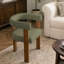 Chaise de salle à manger cylindrique en chenille de style milieu du siècle avec structure en noyer (ensemble de 6)-353656103-450624626