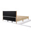 Structure de lit en bois naturel très grand avec tête de lit tapissier Cozy