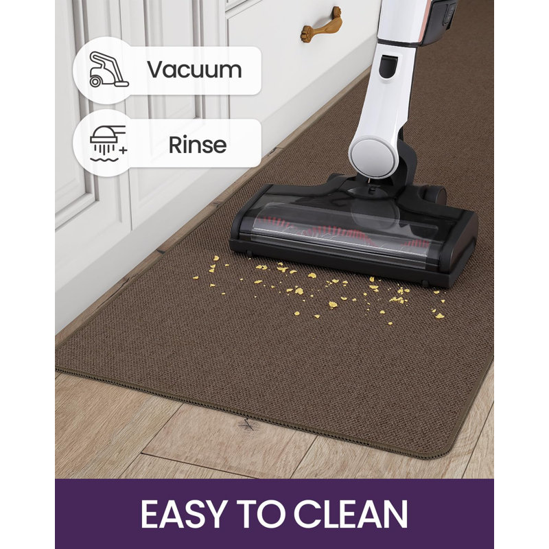 Absorbent Kitchen Runner Rugs Set of 2, Brown
