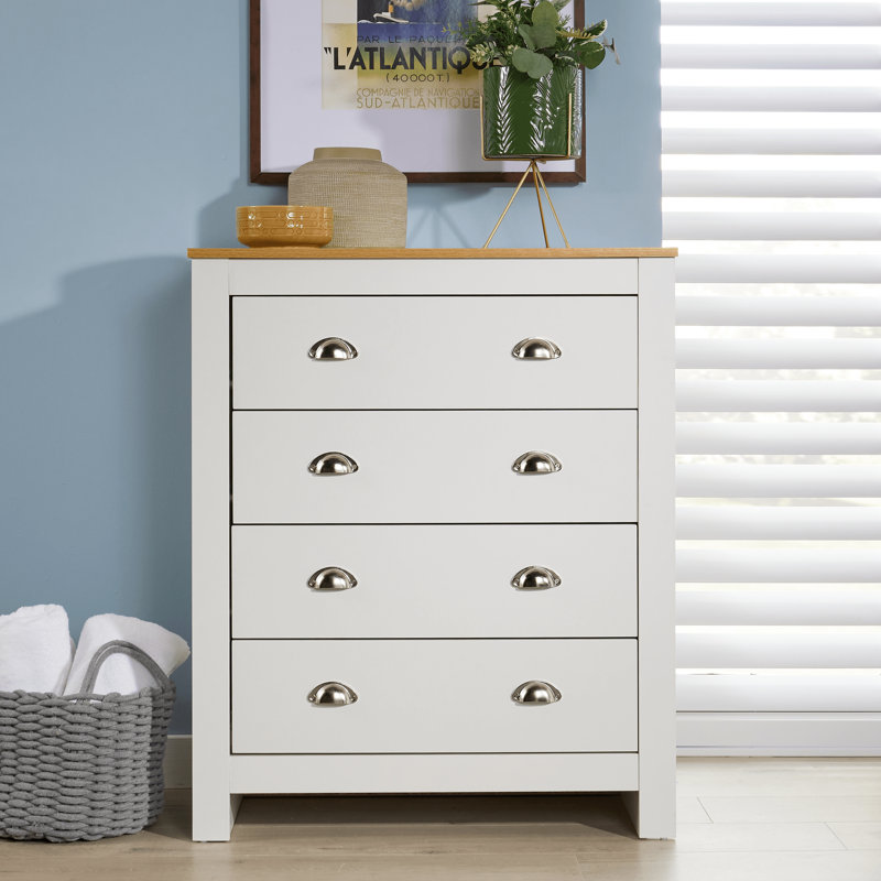 Anani 4 Drawer Wide Chest of Drawers, White