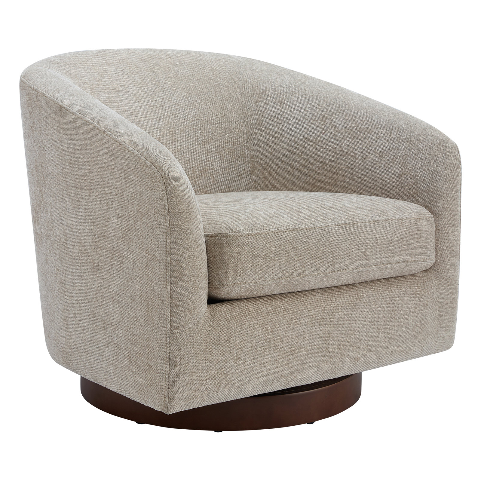 Bennett Swivel Barrel Chair, Milo Mink Chenille