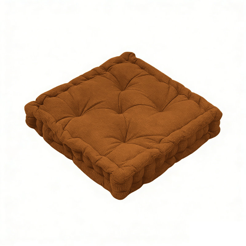 Square Microfiber  Floor Pillow /Cushion., Orange