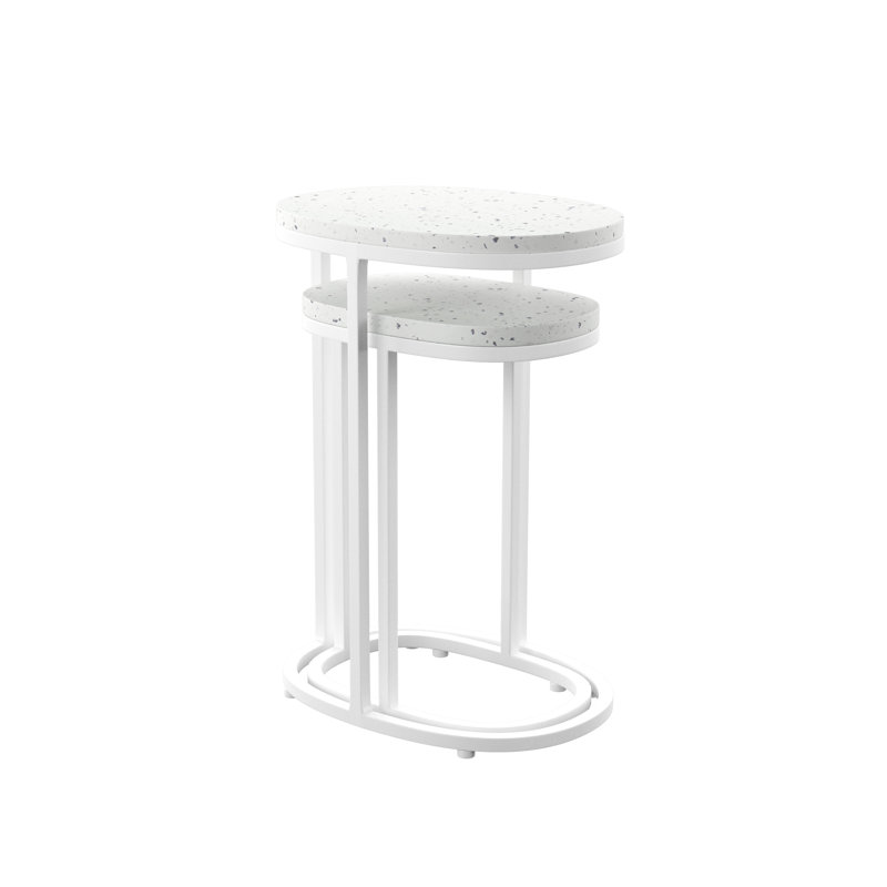 Frakes Oval Metal Outdoor Side Table , 22.75'' in. W 12'' in. D
