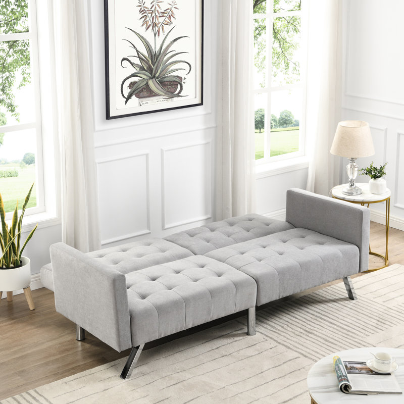 Lin respirant gris pour un espace de vie convertible, Gris clair
