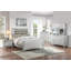 Classic Luxury Look Silver 1Pc Table de chevet en bois avec tiroirs et miroir