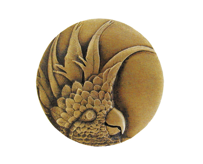 Round Knob, Left, Antique Brass