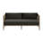Northlake Outdoor Teak Wood Loveseat And Ottoman Set In Flint Gray-123103150