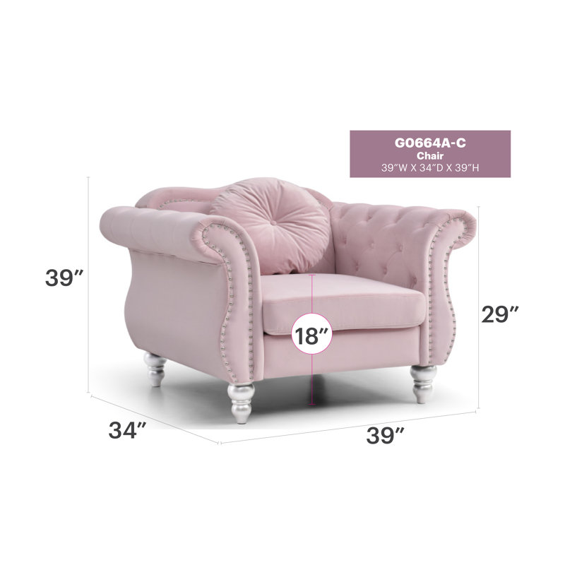 Farney Velvet Swivel Armchair, Pink Velvet
