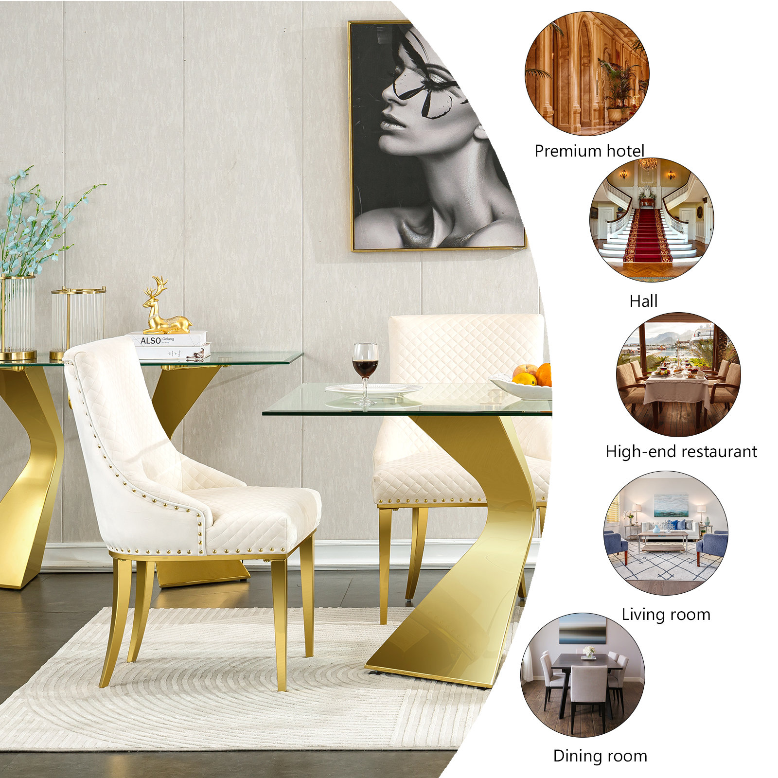 Rosdorf Park Dining Room Chairs With Nailhead Trim In White - Wayfair ...