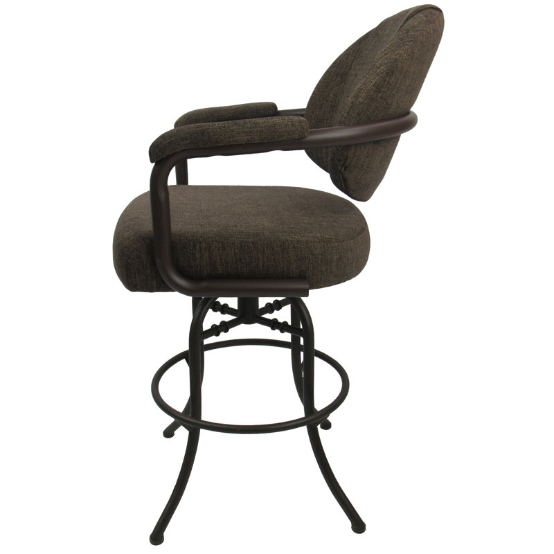 Rosolyn Swivel Upholstered Counter Stool, Bar Stool (30” Seat Height), Sanora Brown