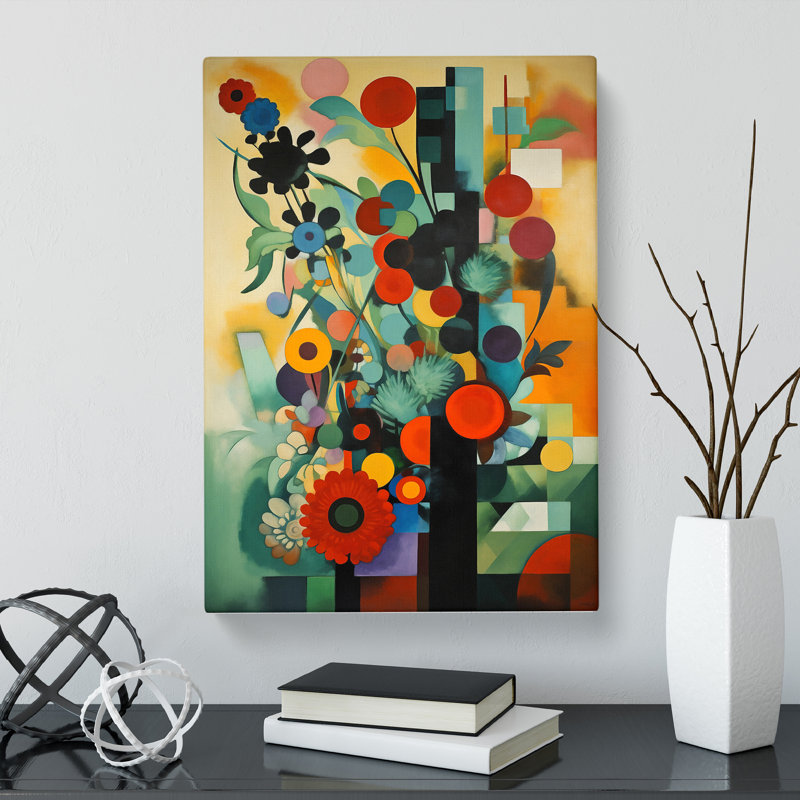 CAN-V0523-187X Bauhaus Flowers Vol.2 - Wrapped Canvas Print, 50cm H x 35cm W