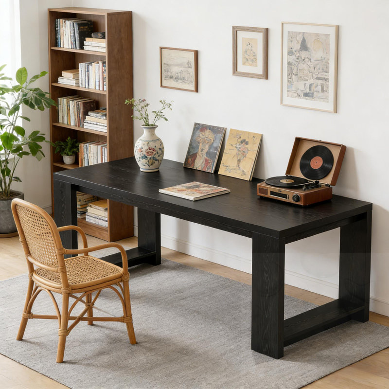 Two Person Conference Table, Black