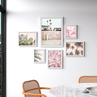 Southwest Beach Framed On Paper Tropical Beach Gallery Wall Art by Sisi And Seb Print (6 Pieces)