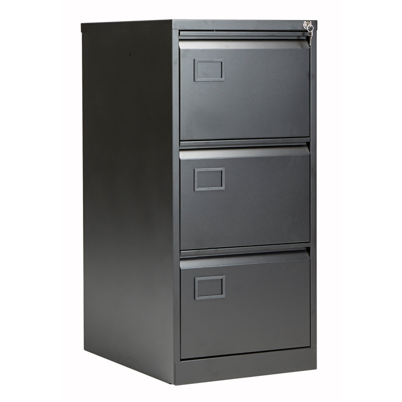 46cm Wide 3 -Drawer Steel File Cabinet, Black