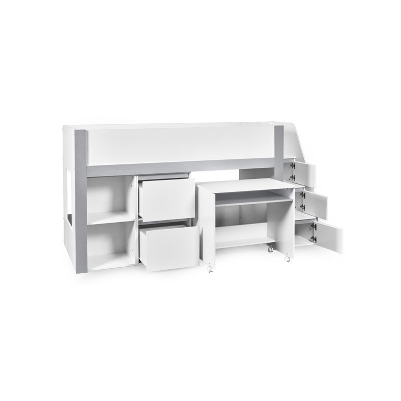 Toka Single (3') Loft Bed Bed Frame with Storage Included with Desk Included