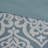 Luxurious Jacquard Bedding Sets, Polyester Aqua Silver Damask, Year-round Comfort