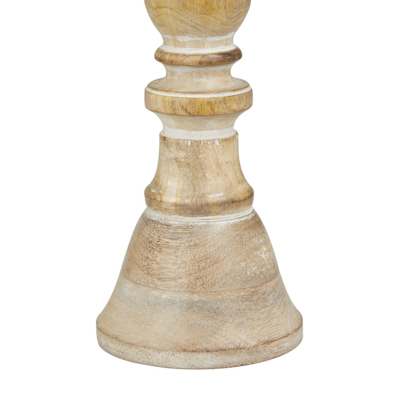 Porte-bougie en bois, Marron clair