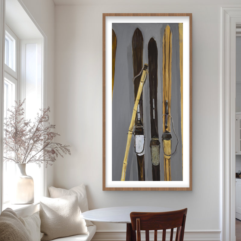 Bâtons de ski et skis rétro | Impression encadrée Seasons