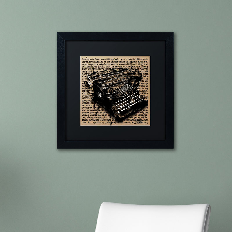 « three-quarter machine à écrire », impression sur toile encadrée, H 11 po x l 14 po x P 0,5 po