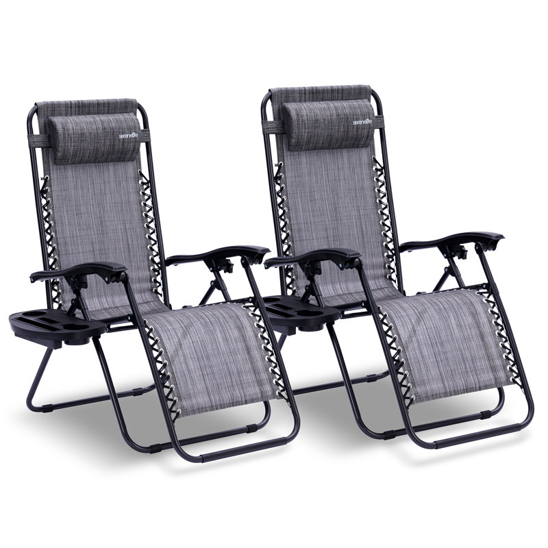 Folding Beach Chair, Gray