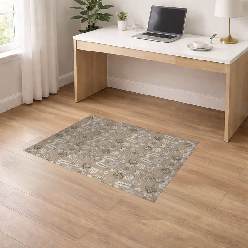 Tapis de bureau léger Zoey, L 48 po x P 72 po, Tanné