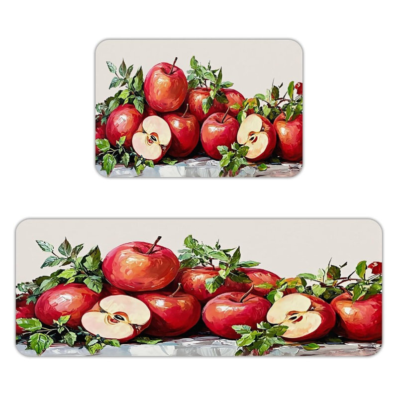 Ensemble de 2 tapis de cuisine Red Apple