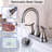 2-Handle 4-Inch Brushed Nickel Bathroom Faucet, Bathroom Vanity Sink Faucets With Pop-Up Drain And Supply Hoses-126728672-126728671